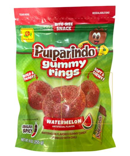 De La Rosa Pulparindo Gummy Rings Watermelon 12 Counts