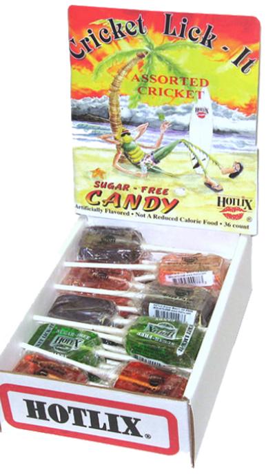 Hotlix Pops - Cricket Lick-It Suckers Sugar Free 36 Count