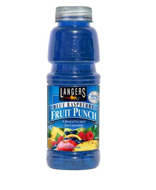 Langers Juice: Blue Raspberry Fruit Punch 12 Count