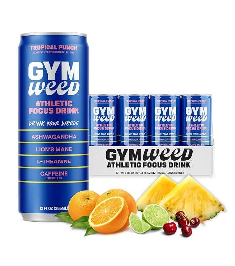 Gym Weed Focus Drink: Tropical Punch Flavor 12 Count