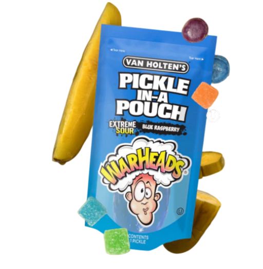 Van Holten's Pickle in a Pouch: Blue Raspberry Warheads 12 Count
