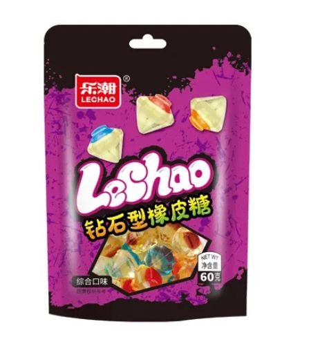 LeChao Diamond Shaped Gummy Candy 12 Count
