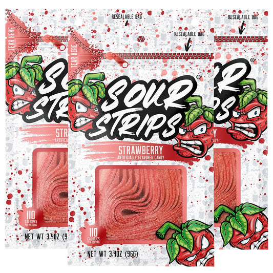 Sour Strips Strawberry 10 count
