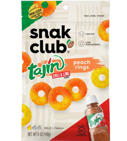 Snak Club Tajin Peach Rings 12 count
