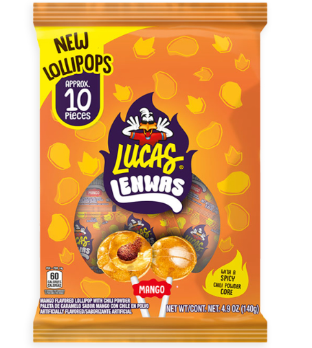 Lucas Lenwas Lollipops Mango 6 Count