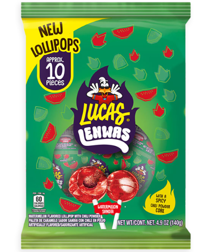 Lucas Lenwas Lollipops Watermelon 6 Count