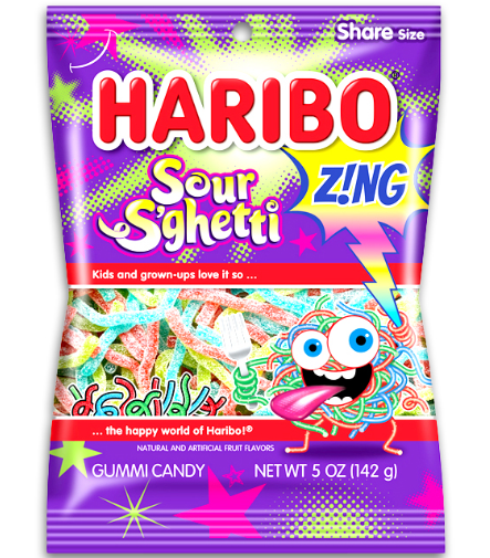 Haribo Zing Sour Sghetti 12 Count