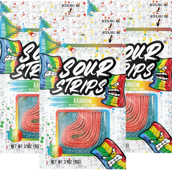 Sour Strips Rainbow 10 count