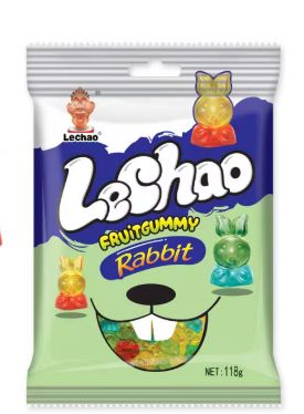 LeChao Rabbit Shaped Gummy Candy Candy 12 Count