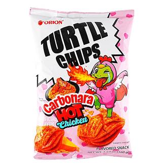 Turtle Chips Carbonara Hot Chicken Flavor Chips 12 Count