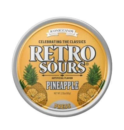 Ionic Candy - Retro Sours Tins Pineapple  16 Count