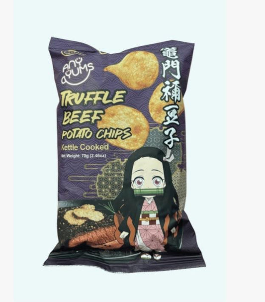 AnyYums Anime Kettle Potato Chips 
 | Demon Slayer Truffle Beef 24 Count