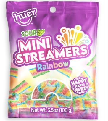 Huer Sour Rainbow Mini Streamers - Huer Foods 15 Count