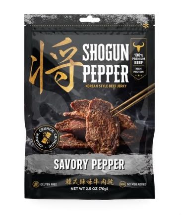 Elmors Beef Jerky | Shogun Pepper: Korean Style Beef Jerky 12 Count