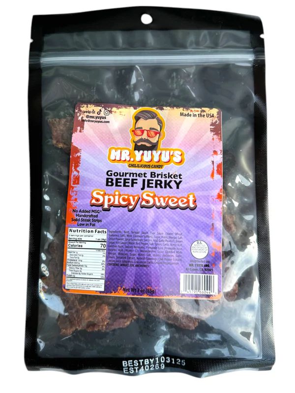 Mr. YuYu's Beef Brisket Spicy Sweet Jerky 6 count