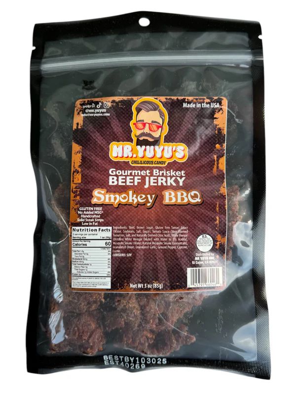 Mr. YuYu's Beef Brisket Smokey BBQ Jerky 6 count